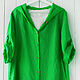 Bright green cardigan jacket made of 100% linen, Jackets, Tomsk,  Фото №1