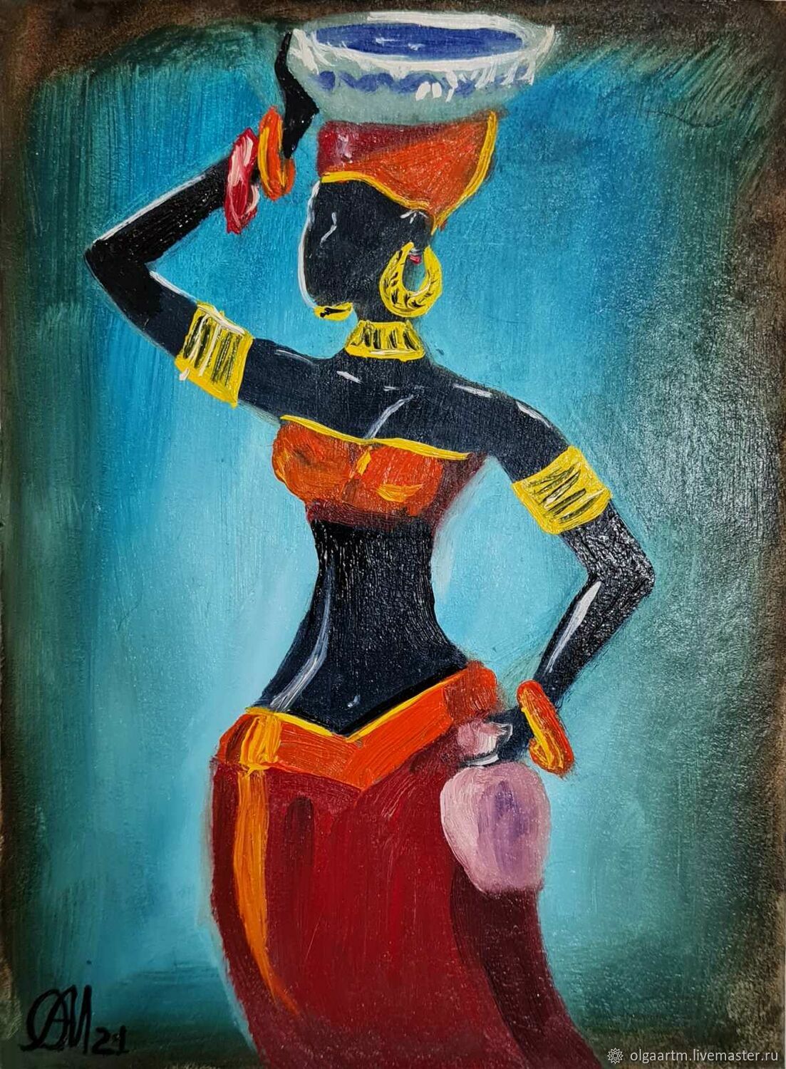 Картина маслом Африканская женщина, 18 * 13 см. в интернет-магазине на ...