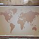 Доска для магнитов коричневая карта мира, 85х125 см. Карты мира. Магнитные и меловые доски на стену (doskanastenu). Ярмарка Мастеров.  Фото №4