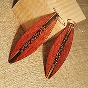 Украшения handmade. Livemaster - original item Palm tree wooden earrings long. Handmade.