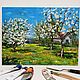 Blooming Apple Trees Oil painting Rustic Landscape. Pictures. Vladyart. Online shopping on My Livemaster.  Фото №2