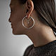 Rhinestone Ring Earrings 925 Silver, Congo earrings, Moscow,  Фото №1