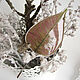 Brooch Needle Pink Green Leaf Real Boho Resin Jewelry Leaf. Stick pin. WonderLand. My Livemaster. Фото №6
