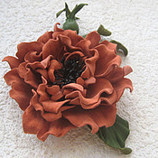 Jewelry leather brooch hairpin flower BLOOMING ROSE