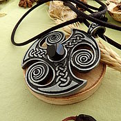 Украшения handmade. Livemaster - original item --10% Triskel pendant with morion and black tourmaline. Handmade.