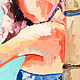Картина девушка "Время подумать" маслом на холсте. Картины. I love art. Интернет-магазин Ярмарка Мастеров.  Фото №2