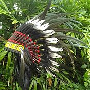 Одежда handmade. Livemaster - original item Indian Headdress, Native American Warbonnet with double feathers. Handmade.