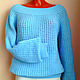 Blue sweater. Jumpers. NATI. Online shopping on My Livemaster.  Фото №2