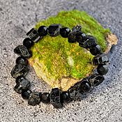 Украшения handmade. Livemaster - original item Bracelet made of black raw tourmaline sherl 