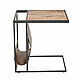 Solid wood coffee table with leather pocket, GIB. Tables. MyLoftMe. Online shopping on My Livemaster.  Фото №2