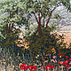 Embroidered picture "Poppy field". Pictures. Cross stitch and beads!. My Livemaster. Фото №5