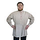 Рубаха Казачья, лен, S-4XL, от 1500 до 3500 руб. Народные рубахи. ИРА, РУССКИЙ КОСТЮМ. Интернет-магазин Ярмарка Мастеров.  Фото №2