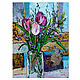 Order Framed painting with potala flowers tulips in oil. Svetlana Samsonova. Livemaster. . Pictures Фото №3