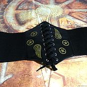 Аксессуары handmade. Livemaster - original item Mini eco-leather corset elastic band 
