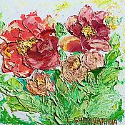 Картины и панно handmade. Livemaster - original item Oil painting roses on a white background 