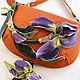 Сумка кожаная " "Iris on orange.", Сумка через плечо, Москва,  Фото №1
