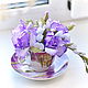 Flower composition "Iris and freesia" in a white cup. Composition. jema_flowers (Svetik7tsvetik). My Livemaster. Фото №6