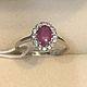 Серебряное кольцо с природным рубином и цирконами. Кольца. OLVIKSOL JEWELRY STORE. Интернет-магазин Ярмарка Мастеров.  Фото №2