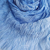 Шарфы: Голубой палантин #Air "Воздух Весны" Шёлк 100%