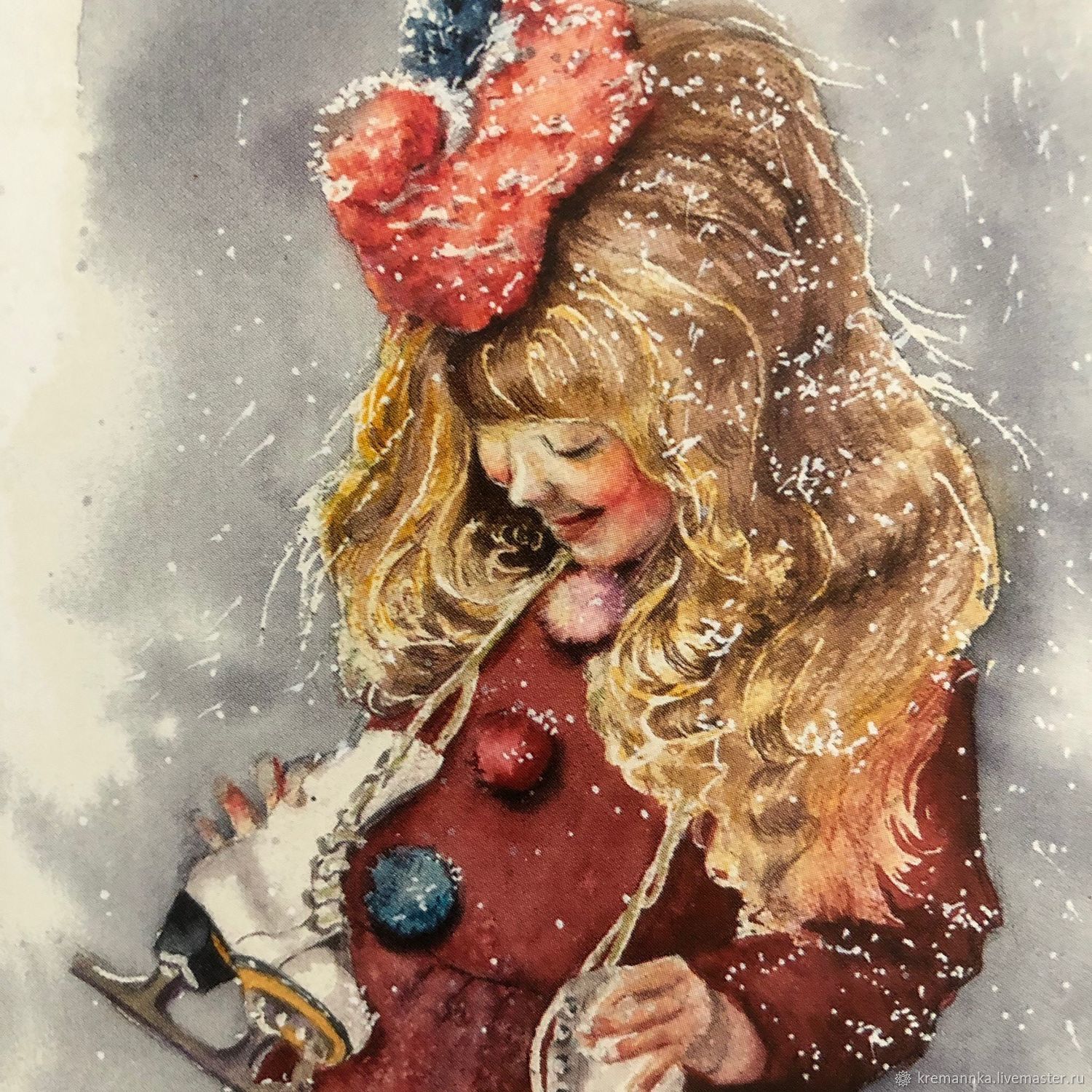  Девочка с коньками, Мальчик с мишкой, Открытки, Новосибирск,  Фото №1