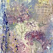 Картины и панно handmade. Livemaster - original item Painting Blooming hydrangeas, mix media. Handmade.