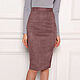 Order Pencil skirt made of eco-suede Lilac, figure skirt lilac, gray. mozaika-rus. Livemaster. . Skirts Фото №3