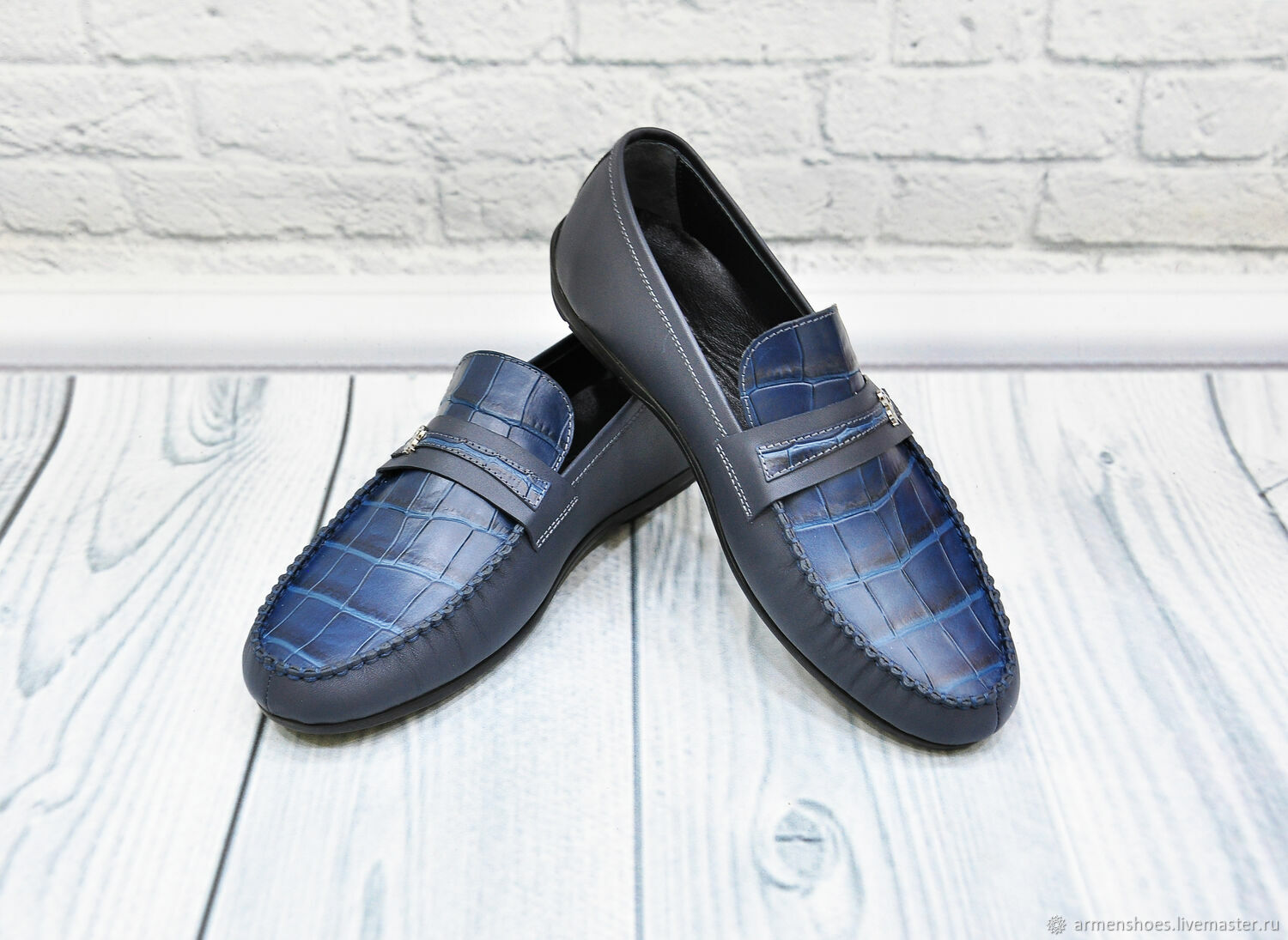 Мужские мокасины из натуральной кожи крокодила и телячьей кожи! в ...