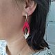 Earrings Classic Leaves Red White Gradient buy. Earrings. Tatyana Kudryavceva (KroskaBusinca). My Livemaster. Фото №6