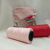 Косметичка из ткани гобеленовая, розовая. купить косметичку