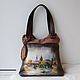 Women's leather bag with custom painting for Vera, Classic Bag, Noginsk,  Фото №1