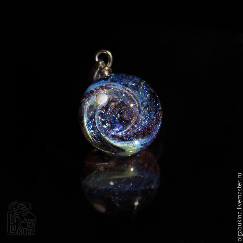 Pendant ball galaxy purple space 