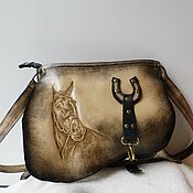 Сумки и аксессуары handmade. Livemaster - original item Leather bag with an engraving For good luck and Luck.. Handmade.