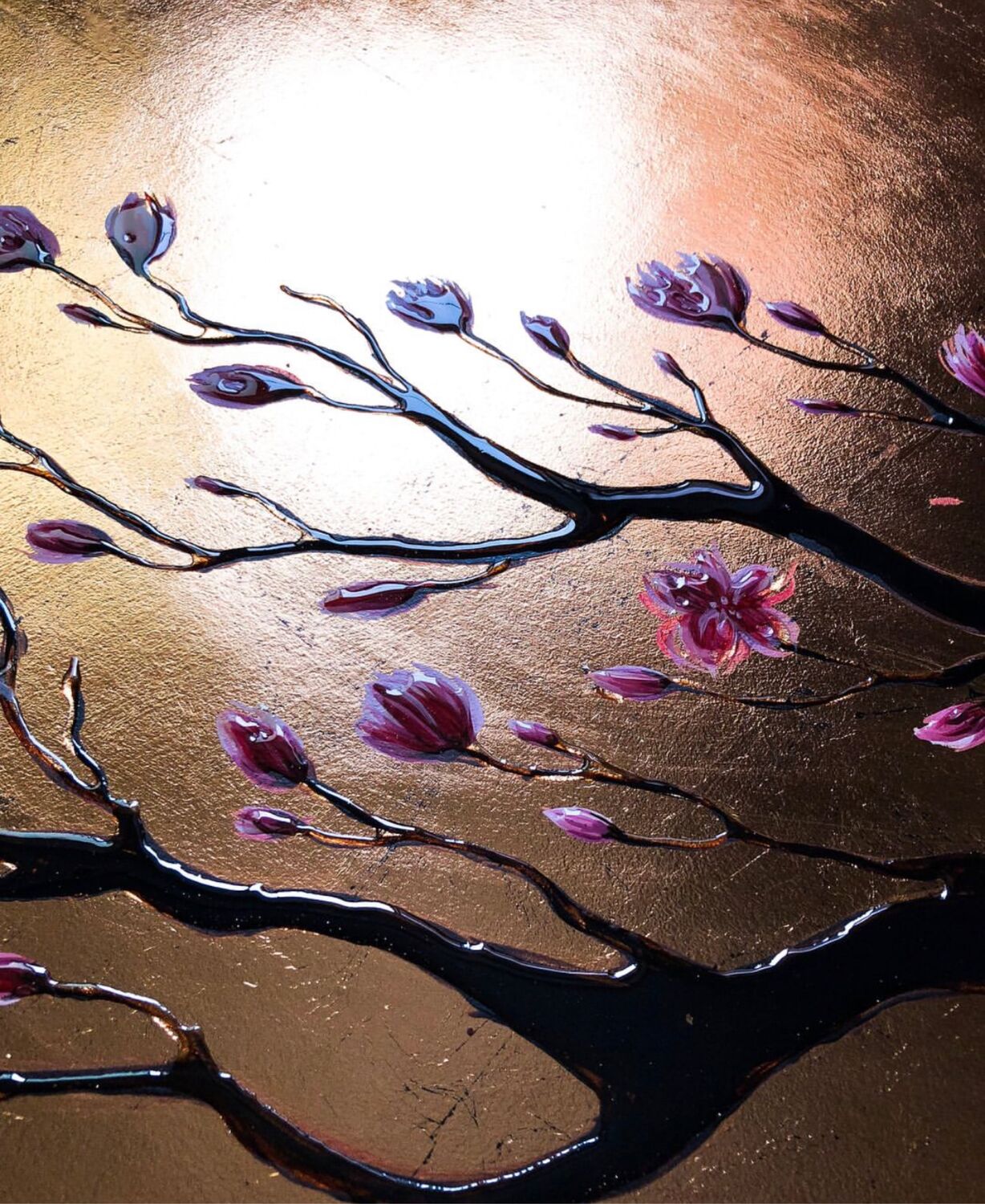 Круглое золотое панно сакура на заказ в интернет-магазине Ярмарка ...