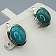 Silver earrings with natural turquoise 16h12mm. Earrings. yakitoriya. Online shopping on My Livemaster.  Фото №2