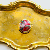 Винтаж handmade. Livemaster - original item Vintage brass pillbox with enamel England. Handmade.