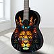 Гитара с инд.принтами "Лев" (для примера). Гитары. Guitar & Ukulele art Studio. Ярмарка Мастеров.  Фото №4