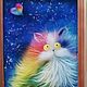 Котик. Картина из шерсти. По мотивам англ. художницы Ким  Хаскинс, Картины, Москва,  Фото №1