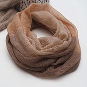 Аксессуары handmade. Livemaster - original item Snood scarf knitted beige kid mohair in two turns. Handmade.