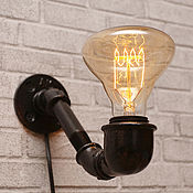 Светильник, лампа с выключателем в стиле лофт, индастриал, стимпанк