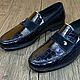 Men's crocodile leather loafers, in dark blue. Loafers. SHOES&BAGS. Online shopping on My Livemaster.  Фото №2