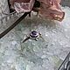 Серебряное кольцо с натуральным аметистом, чеканкой и зернью. Кольца. Tate Украшения. Ярмарка Мастеров.  Фото №7