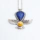 Pendant with lapis lazuli and amber 'Bird Falcon'.Obereg. Pendants. geliar. My Livemaster. Фото №5