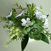 Цветы и флористика handmade. Livemaster - original item Mini bouquet with succulent. Flowers from polymer clay. Handmade.