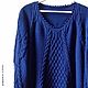 Order Women's knitted pullover with Arana needles, blue, braids, Merino wool. SIBERIA COOL (knitting & painting) (Siberia-Cool). Livemaster. . Pullover Sweaters Фото №3