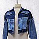 Denim short jacket Denim with embroidery Blouson in boho style, Outerwear Jackets, Taganrog,  Фото №1
