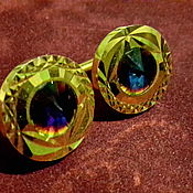 Винтаж handmade. Livemaster - original item Monarch cufflinks ENGLAND 1970s, MYSTIC SAPPHIRE, gold on Melchior.. Handmade.