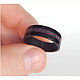 Order Carbon ring with black opal. Wooden jewellery. Livemaster. . Rings Фото №3