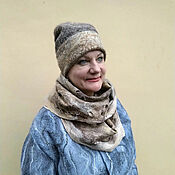 Аксессуары handmade. Livemaster - original item Hats: beanie hat made of wool felted Chocolate. Handmade.