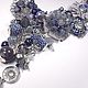 Evening in denim color. kit. Necklaces, three brooches. Jewelry Sets. ms. Decorator. Online shopping on My Livemaster.  Фото №2