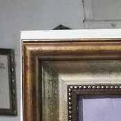 Oil painting hardboard framed 45h25cm